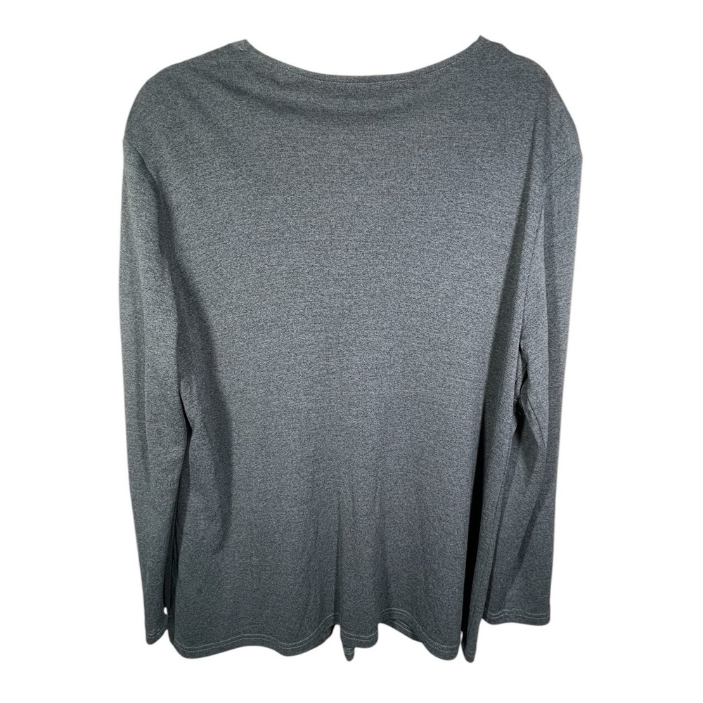 Herman Geist Womens Large Charcoal Gray Single Button V-Neck Cardigan Sweater - Picture 2 of 8